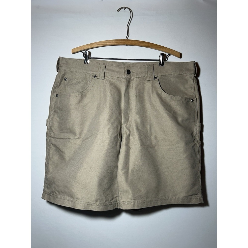 Carpenter Work Shorts Mens 40 Duluth Trading Khaki Canvas‎ Utility Heavy Duty
